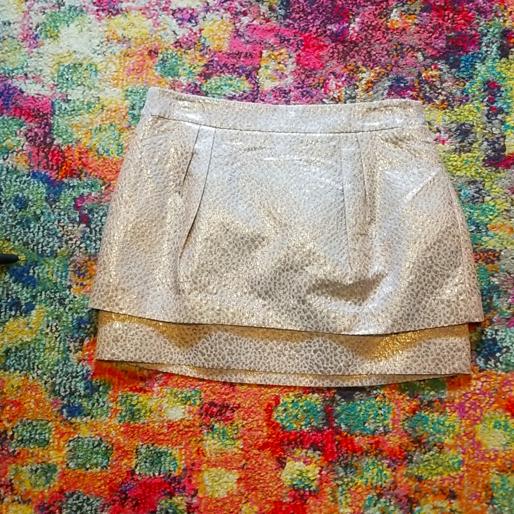 Express Silver Snakeskin Skirt